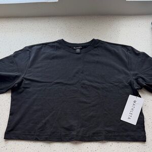 Athleta Black True Cotton Crop Tee